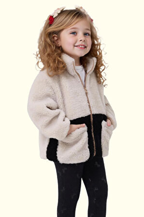 Kız Çocuk Peluş Fermuarlı Welsoft Kışlık Mont