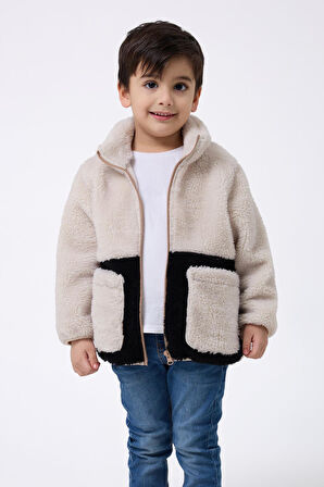 Erkek Çocuk Peluş Fermuarlı Welsoft Kışlık Mont