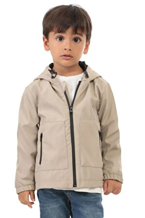 Erkek Çocuk Astarlı Su Ve Rüzgar Geçirmez Kapüşonlu Çift Fermuarlı Yağmurluk