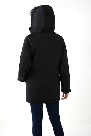 Spor Kadın Lacivert Içi Polarlı Su Ve Rüzgar Geçirmez Kapüşonlu  Mont Kaban Parka S-FMP-K-105 Siyah 2XL