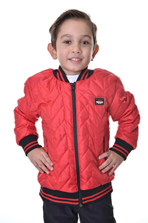 Spor Erkek Spor Çocuk Siyah Kolej Yaka  Astarlı Su ve Rüzgar Geçirmez Fermuarlı Cep Mont Ceket