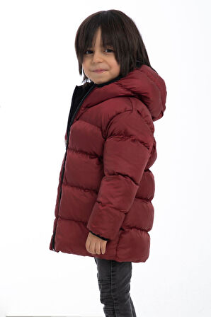 Spor Erkek Spor Çocuk Haki  Polarlı Kapüşonlu Su Geçirmez Rüzgara Dayanıklı   Mont - Kaban