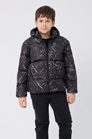 Spor Erkek Spor Çocuk Beyaz Çıkabilir Kapüşonlu Su ve Rüzgar Geçirmez Cepli   Mont & Kaban & Parka