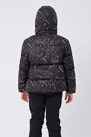 Spor Erkek Spor Çocuk Beyaz Çıkabilir Kapüşonlu Su ve Rüzgar Geçirmez Cepli   Mont & Kaban & Parka