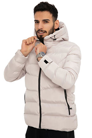 Spor Erkek Taş Içi Polarlı Kapüşonlu Su Geçirmez Rüzgara Dayanıklı   Mont