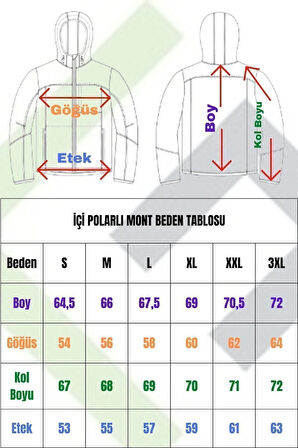 Spor Erkek Taş Içi Polarlı Kapüşonlu Su Geçirmez Rüzgara Dayanıklı   Mont