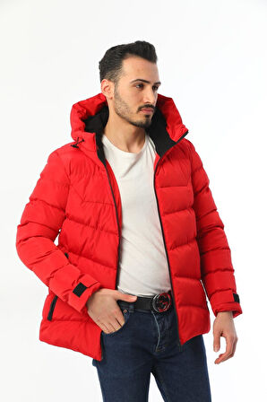 Spor Erkek Taş Içi Polarlı Kapüşonlu Su Geçirmez Rüzgara Dayanıklı   Mont