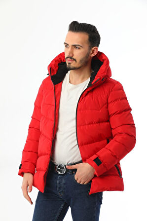 Spor Erkek Taş Içi Polarlı Kapüşonlu Su Geçirmez Rüzgara Dayanıklı   Mont