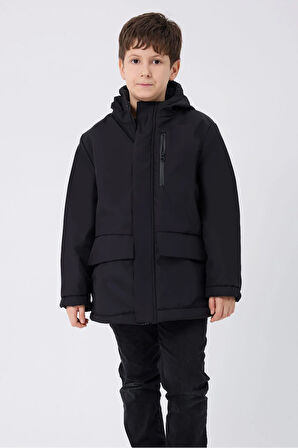 Spor Erkek Spor Çocuk Vizon Içi Kürklü Su Ve Rüzgar Geçirmez Kapüşonlu 3 Cep  Mont & Kaban & Parka