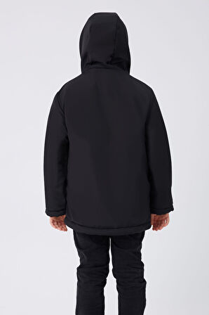 Spor Erkek Spor Çocuk Vizon Içi Kürklü Su Ve Rüzgar Geçirmez Kapüşonlu 3 Cep  Mont & Kaban & Parka