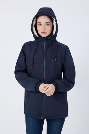 Spor Kadın Taba  Kürklü Su Ve Rüzgar Geçirmez Kapüşonlu  Mont & Kaban & Parka