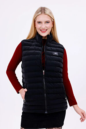 Kadın Nova Kumaş Şişme Yelek - İç Cepli