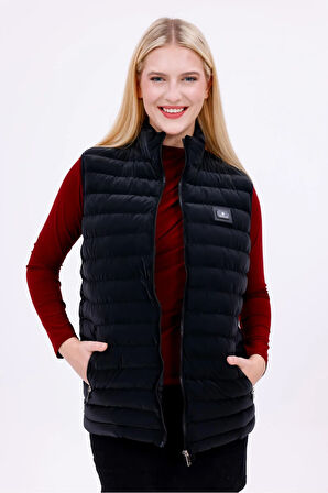 Kadın Nova Kumaş Şişme Yelek - İç Cepli