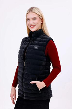 Kadın Nova Kumaş Şişme Yelek - İç Cepli