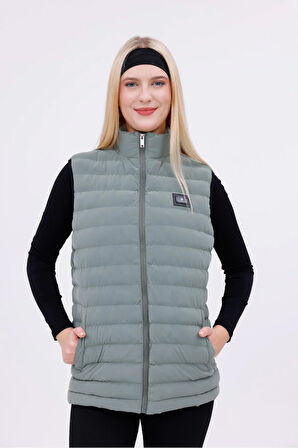 Kadın Nova Kumaş Şişme Yelek - İç Cepli