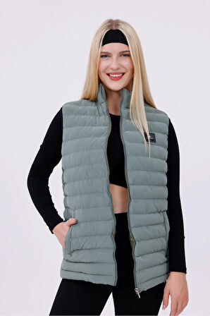 Kadın Nova Kumaş Şişme Yelek - İç Cepli