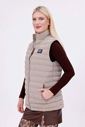 Kadın Nova Kumaş Şişme Yelek - İç Cepli