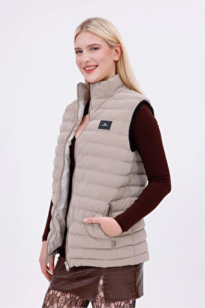 Kadın Nova Kumaş Şişme Yelek - İç Cepli