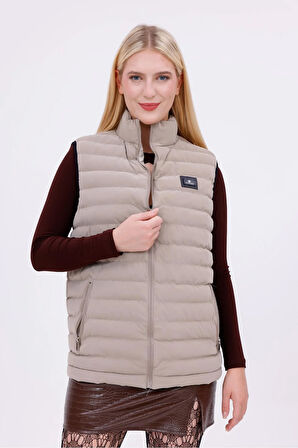 Kadın Nova Kumaş Şişme Yelek - İç Cepli