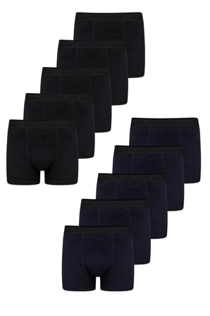 Erkek 10’lu Pamuklu Slim Fit Boxer Seti – Geniş Beden Aralığı