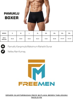 Erkek 10’lu Pamuklu Slim Fit Boxer Seti – Geniş Beden Aralığı