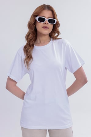 Kadın Basic Rahat Kalıp Likralı 30/1 Süprem Tişört-380