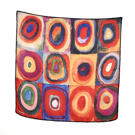 Kandisky Squares With Circles Desenli Bandana
