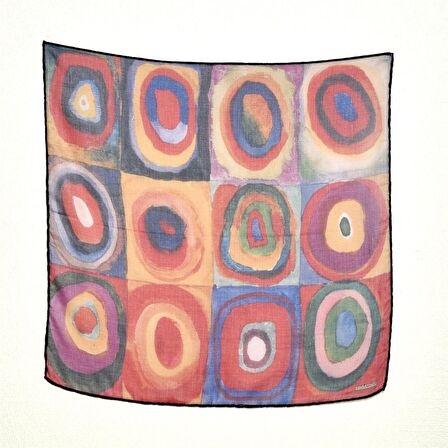Kandisky Squares With Circles Desenli Bandana