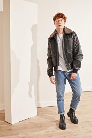 Dustin Erkek Deri Mont