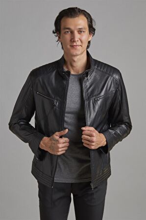 Siyah Hector Erkek Deri Mont