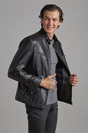 Siyah Hector Erkek Deri Mont