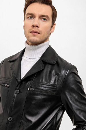 Siyah Douglas Erkek Deri Kaban 