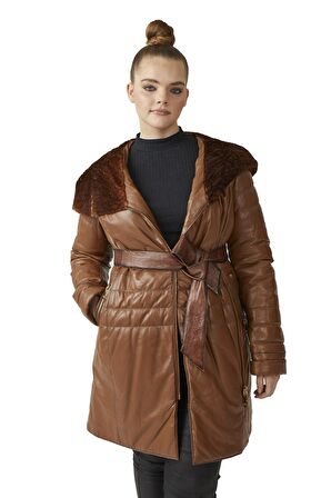 Taba Madelyn Kadın Deri Kaban