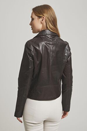 Kahve Melody Kadın Deri Mont