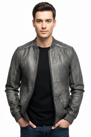 Apollo Çift Taraflı Hakiki Deri Siyah Bomber Erkek Mont