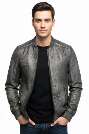 Apollo Çift Taraflı Hakiki Deri Siyah Bomber Erkek Mont