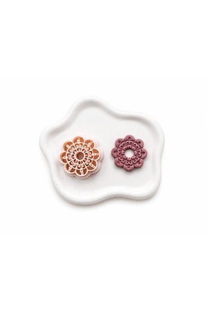 Mandala Polimer Kil Kesici | 35 mm Çiçek Küpe ve Takı Kalıbı