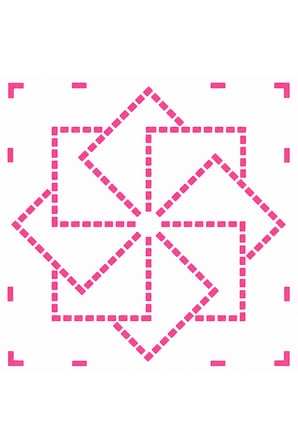 Besing Sashiko Nakış Şablonu Geometrik Yıldız Desenli Japon Dikiş Kalıbı