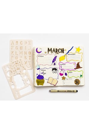 Besing Harry Potter Temalı Çizim Şablonu Seti Harf Sembol Defter Süsleme