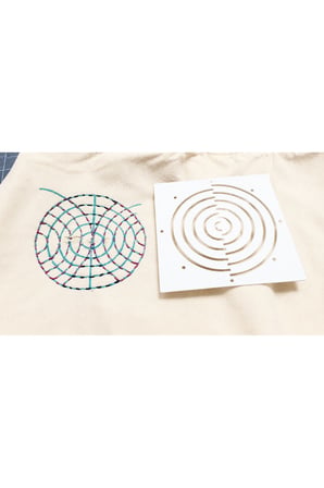 Besing Sashiko Spiral Daire Nakış Şablonu Kumaş Çizim Kalıbı