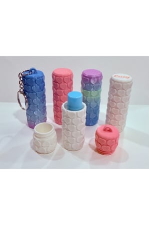 Besing Lip Balm Anahtarlık Kalp Desenli Çok Renkli