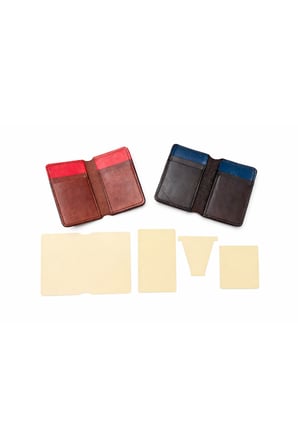Besing Deri Kartlık Kalıp Seti Minimal Cüzdan Şablonu DIY Deri Çalışma Kalıbı
