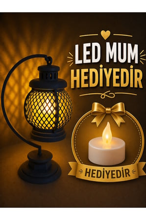 Besing Fener Dekoratif Masa Lambası Siyah LED Uyumlu 16 cm