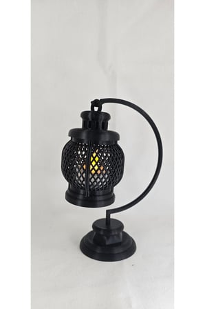 Besing Fener Dekoratif Masa Lambası Siyah LED Uyumlu 16 cm
