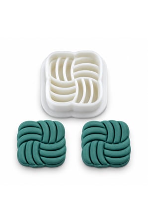 Kare Örgü Desenli Polimer Kil Kesici Kalıp – Square Ornamental Clay Cutter