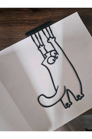 Besing Kedi Figürlü Metal Kitap Ayracı Dekoratif Tutucu 6'lı Set