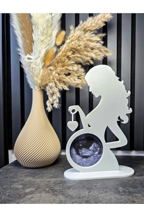 Besing Hamile Anne Ultrason Fotoğraf Çerçevesi PLA 3D Baskı 12 Cm