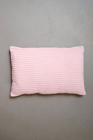 Peraluna FREE PILLOW %100 Organik Pamuk Triko Yastık Kılıfı 60X40 CM Toz Pembe