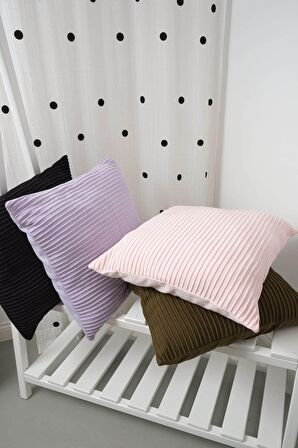 Peraluna FREE PILLOW %100 Organik Pamuk Triko Yastık Kılıfı 60X60 CM Lila