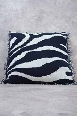 Peraluna ZEBRA PILLOW %100 Organik Pamuk Triko Yastık Kılıfı 45X45 CM Lacivert